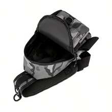 1pc Fishing Tackle Backpack, Multifunctional Fishing Shoulder Bag, Fishing Waist Pack, For Storing Fishing Rods, Baits, Hooks, Fishing Gear, Extra Large Capacity, 600D Nylon Material, Multiple Compartments, Padded Shoulder Strap, Camouflage Stripe Design, Suitable For Outdoor Camping And Fishing Trips, Fishing Gift - Multicolor - View 6