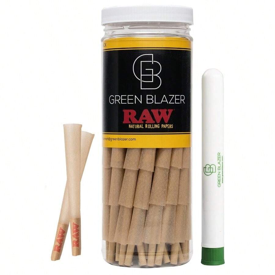 RAW Cones Black 1 1/4 Size: 100 Pack - 如圖所示 - 查看 1