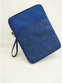 1pc Polyester Material Pink Lightweight Zipper Large Capacity Multi-Layer Electronic Notebook With Padded Travel Protective Case, Suitable For 8"/11"/12.9" Tablets - Navy Blue - View 11