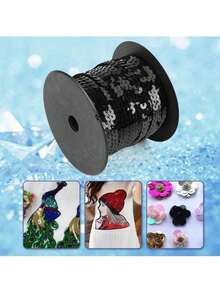 EstiloPaillette 6 mm borde de lentejuelas planas redondas rollo de cinta para proyectos de bricolaje manualidades adornos de disfracesVersión mejorada - 1 - Ver 5