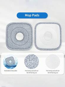 Miếng lau thay thế cho chổi lau nhà có chức năng tách bụi bẩn, thích hợp cho việc dọn dẹp nhà cửa và chăm sóc cá nhân, phụ kiện đầu lau nhà phẳng xoay bằng sợi dày, miếng lau nhà vuông bằng sợi nhỏ, có thể thay thế, thích hợp cho chổi lau nhà xoay và chổi lau nhà vuông có xô, phụ kiện nhà bếp, vật tư vệ sinh. - Xám - Xem 5