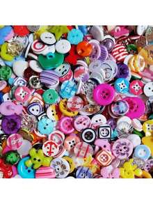 EstiloChenkou Craft Random - 100 Botones De PláStico PequeñOs Para Manualidades De Costura (Mezcla)VersióN Mejorada - blanco - Ver 5