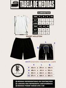 Boston Set: T-Shirt + Sweat Shorts Set (100% Cotton Premium Line) + Sweat Shorts With Pocket - Beige T-shirt, Black Bermuda Shorts - View 10