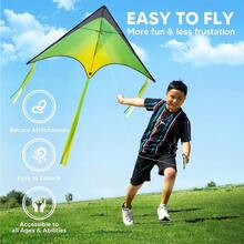 JOYIN - Paquete múltiple grande de cometa Delta naranja verde y morado fácil de volar cometas enormes para niños y adultos con cuerda de cometa de 280 pies cometa grande Delta Beach para juegos y actividades al aire última intervensión 1 2 3 paquetes - VerdeMoradoNaranja - Ver 3