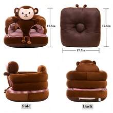 Senmeo 1-Piece Learn To Sit Up Sofa Chair - Cartoon Animal Plush Thickened Design | Christmas Living Room/Bedroom Soft Seating - 這隻熊是淺棕色的. - 查看 3