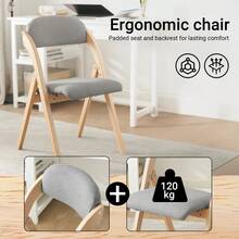 SoBuy FST92 Folding Kitchen Chair With Padded Seat And Backrest W X H X D Approx.: 47 X 77 X 60 Cm - Gray *2 - View 5