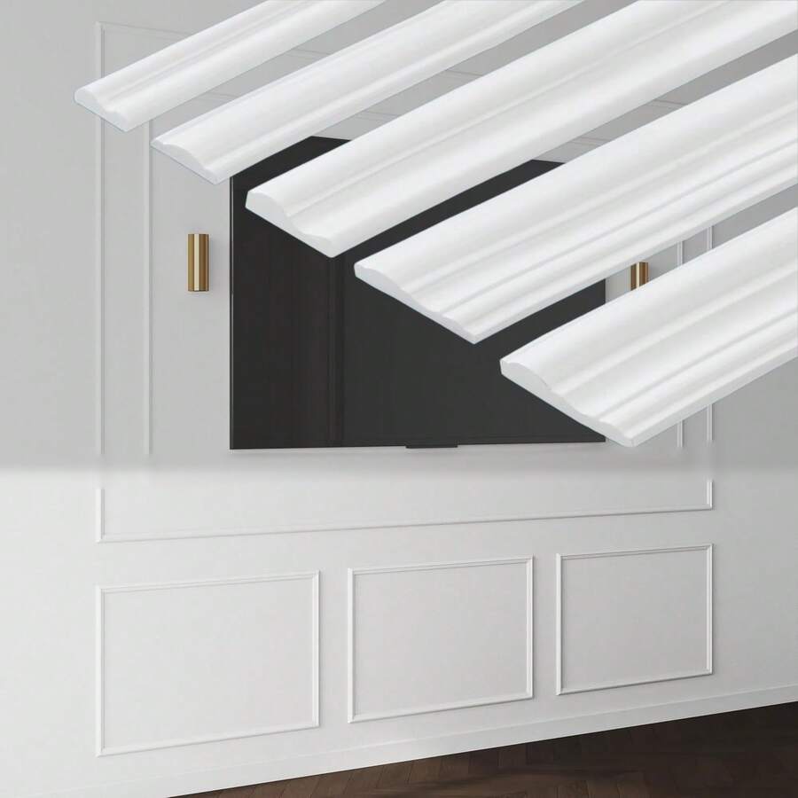 1套2米/78.74英寸自粘墙面装饰条，预切割墙板，用于室内墙面装饰，预制墙板，自粘式，适用于客厅和卧室装饰墙面 - 彩色 - 查看 1