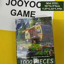 1000-Piece Puzzle - Vintage Van With Mountain Scenery, Dog Family And Couple Scene - Vibrant Colors, Exquisite Details -, Birthday, Father's Day - Family Activity, Home Decoration, Camping Decor, Landscape Reproduction - trắng - Xem 5