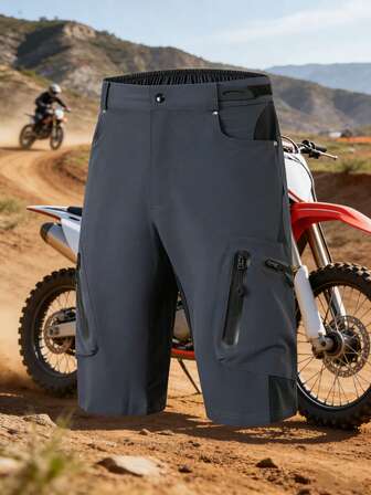 HISERWA شورتات دراجة جبلية متعددة الجيوب، تنفس وفضفاضة، بنطلون ركوب الدراجات الجبلية والمسارات، ملابس رياضية خارجية للتنزه والتزحلق الهبوطي على الدراجات