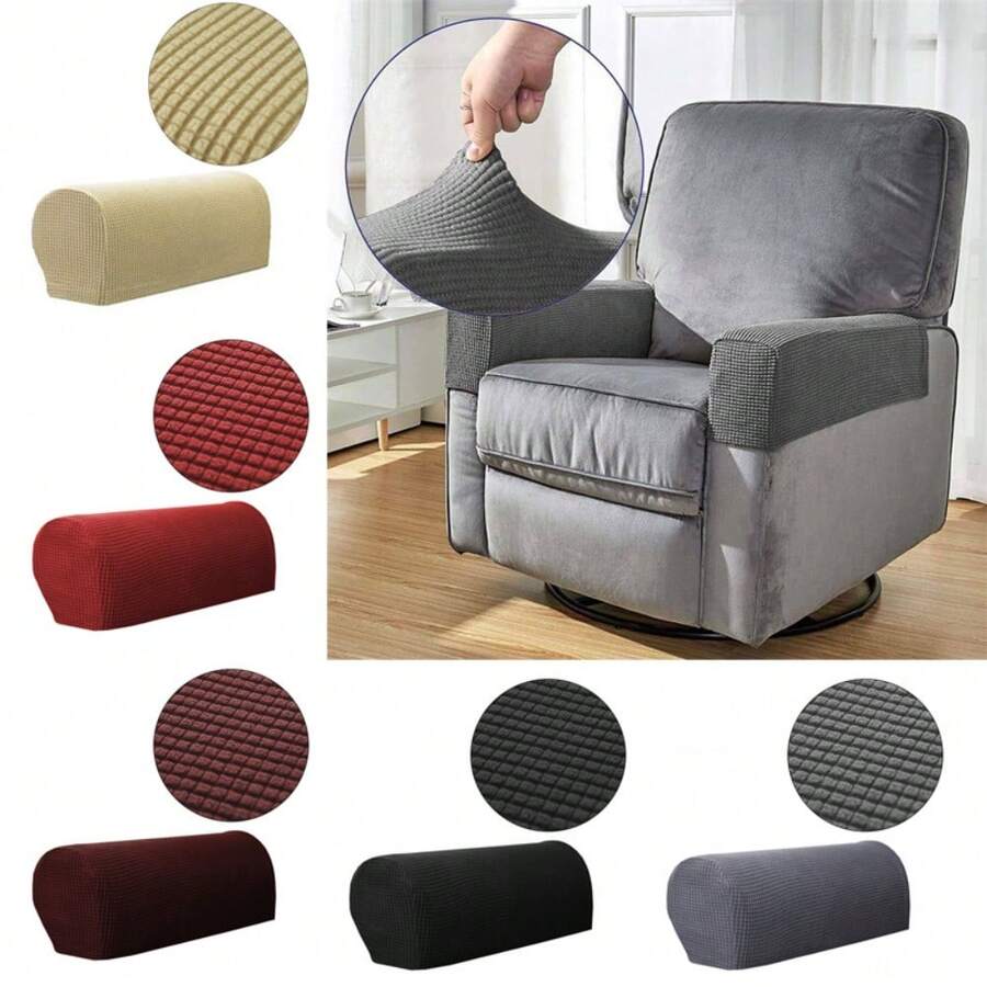 2X Pair (=4pcs) Stretch Sofa Arm Slipcover Armrest Couch Cover Protector Removal Elastic Covers - 彩色 - 查看 1