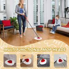 3 Pack Mop Heads Replacements, Spin Mop Replacement Heads Compatible O-Ceda EasyWring 1-Tank System, Microfiber Mop Refills, Easy Cleaning Mop Replace Head - ColorA - 查看 6