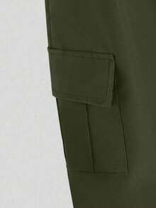 男童卡通印花短袖上衣和工装裤套装 - 黑色 - 查看 4