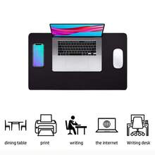 Blue Art Flowers Mouse Pad,Extended Abstract Floral Mousepad Desk Pad With Stitched Edges,Non-Slip Waterproof Rubber Base Mouse Mat For Office Computer Keyboard Laptop Home 14x24 Inch Multiple Designs Available - 藍色背景上的花朵 - 查看 5