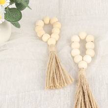 2/4/6/12pcs Vintage Handmade Woven Wooden Bead&Tasseled Napkin Rings,European Style Elegant Table Decor,Suitable For Wedding Party Decoration,Valentine's Day And Daily Decoration - Multicolor - View 11