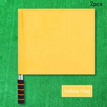 2支升级版不锈钢裁判旗，田径裁判边线旗，足球边裁旗，红黄蓝白信号旗，铁路信号旗