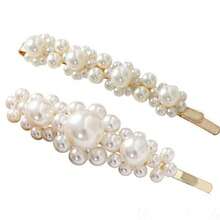 2026 New Korean Internet Celebrity Hair Clip Retro Baroque Handmade Pearl Women's Hair Accessory Side Clip Girl Bangs Clip Bobby Pin - 小花朵 - 查看 5