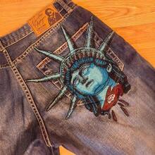 2026 New Free Muse Like Retro Old Washed Jeans Men's And Women's  Brand Straight Pants - Style Two - View 4
