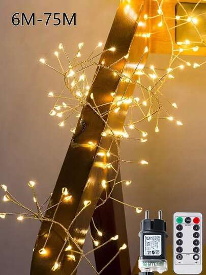 6m-50m Fairy Light LED Kluster Smällare Ljusslinga Jul Girlang För Födelsedag Hem Nyår Julgran Trädgårdsfest Bröllopsdekor Lampor