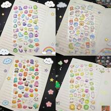 1张可爱日式贴纸，彩色寿司食物兔子水果3D浮雕亚克力钻石贴纸，卡通动物自粘贴纸，适用于剪贴簿和文具装饰，工艺贴纸，适合DIY项目和办公用品 - 彩色 - 查看 4
