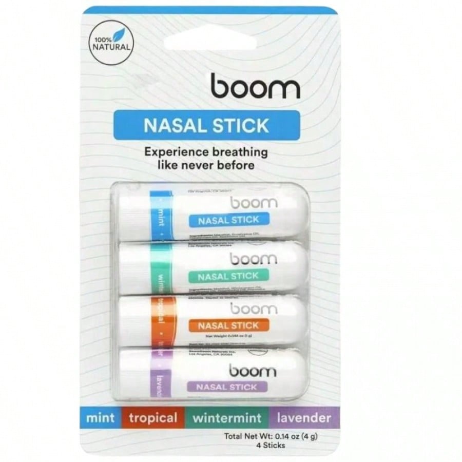 Set de 4 Inhaladores Nasales de Aceites Esenciales Naturales y Mentol