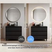 Bathroom Mirror With LED Lights Wall Mounted 3 Colours Dimmable IP54 Waterproof Touch Switch - 50*50cm - View 3