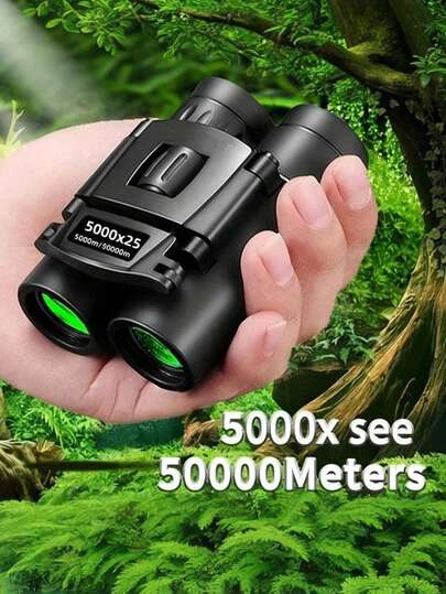 1支5000x25高倍高清双筒望远镜，专业远距离双筒望远镜，成人通用双筒望远镜，户外露营配件，圣诞节和万圣节礼物，适用于音乐会、观鸟、狩猎、露营、徒步旅行，露营装备，露营必备品