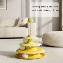 Juguete giratorio de 3 niveles para gatos, juguete de rompecabezas de autoentretenimiento para gatos - Multicolor - Ver 5