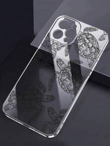 Funda para teléfono con diseño de tortuga marina, compatible con iPhone 16, 15, 14 Pro Max, 13, 12, 11, XR y XS Plus. Fabricada en silicona TPU, ofrece protección contra golpes y caídas, además de una excelente sensación al tacto. Es el regalo ideal para familiares, amigos y seres queridos. - transparente - Ver 3