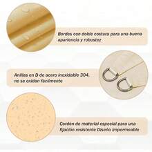 ASZX iMood Malla Sombra Triangular 3x3x3 90% De Cobertura Lista para Colocar Toldo 95% de Bloqueo de Los Rayos UV con Instalar Accesorios Sombra Lona Impermeable para Exteriores Jardin Alberca Terraza - Beis - Ver 6