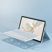 TenYide Adjustable Keyboard Leather Case, Mini Bluetooth Keyboard + Tablet Protective Cover, Shockproof/Dustproof/Anti-Fingerprint, Keyboard Case Compatible With Ipad 5th/6th/7th/8th/9th/10th, Pro 11, Air 1/2/3/4/5/6, Applicable To GalaxyTab Series, HUA WEI MatePad Series, Honor Pad Series, XiaomiPad Series, LenovoTab Series - Color - View 3
