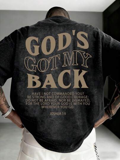  Camiseta de manga corta casual y minimalista con eslogan en inglés para hombre de Zrgoth