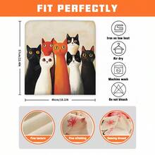 2/4/6/8pcs 2D Flat Backrest Chair Covers, Colorful Cat Pattern Simple Print Seat Covers, Suitable For Restaurants And Home Decor, Weddings And Anniversaries, Bars, Parties, Home Decor, Party Decor, Washable Chair Covers, Chair Protectors, Seat Covers - Multicolor - View 9