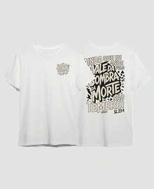 Valley Of The Shadow Of Death T-Shirt Jesus God Religion Bible Verse Psalm 23:4 100% Cotton Shirt Unisex Blouse - 白色 - 查看 4
