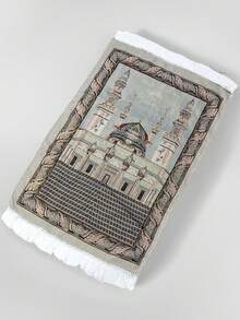 一套穆斯林祈祷垫，包含念珠和收纳袋，适合斋月期间赠送给男女，伊斯兰祝福礼盒，柔软的伊斯兰祈祷毯套装，土耳其斋月祈祷垫，适用于斋月、开斋节、朝觐、旅行和祈祷。 - 彩色 - 查看 6