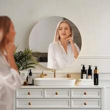 Bathroom Mirror With LED Lights Wall Mounted 3 Colours Dimmable IP54 Waterproof Touch Switch - 50*50cm - View 8