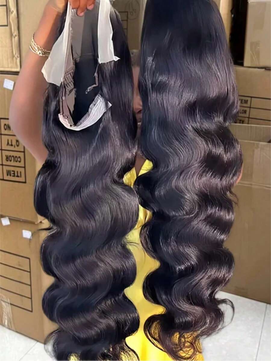 NARNI 36 Inch 13x6 Body Wave Lace Front Wigs Human Hair Pre Plucked 250% Density Body Wave HD Transparent Lace Front Wig Glueless Human Hair Wigs With Baby Hair For Women Real 15A Brazilian Virgin Lace Frontal Human Hair Wig Natural Black Color - Natural Black - Xem 1