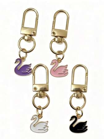 4pcs Cute Swan Keychain, & Unique, Student Graduation Gift, Bag Decor, Lovely Pendant