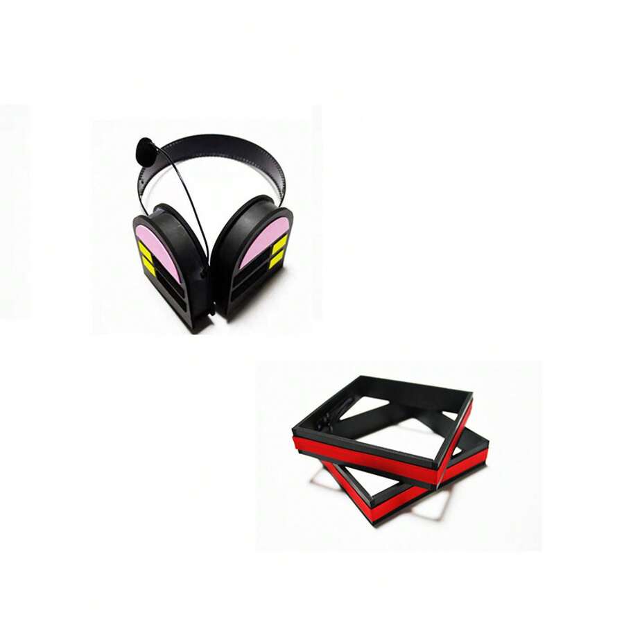 Virtual Idol Cosplay Costume Official Costume Patent Leather Cosplay Women's Anime Girl JK Costume Full Set - 頭飾+耳機 - 查看 1