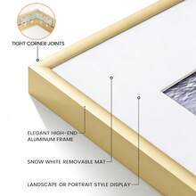 3pcs 30x40 40x50 50x70cm Picture Frames Black Thin Aluminum For Poster Photo Metal Frames With Plexiglass Mat Wall Mount Table Home Decor - 金色 - 查看 6