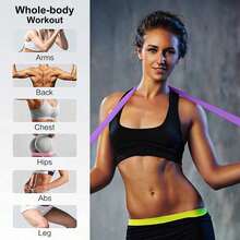 5 قطع من مجموعة أشرطة المقاومة للتمدد اليوغا، تشمل مستويات مقاومة مختلفة لتقوية العضلات الأرداف والتمارين الكاملة للجسم - متعدد الألوان - مشاهدة 6