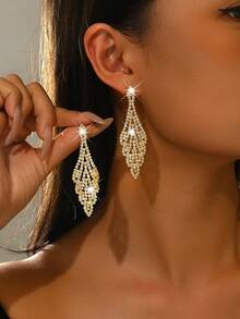 1pc Long Tassel Earrings | Extra Large Crystal Tassel | Copper Material | Formal/Party Jewelry | Valentine's Day Gift - Multicolor - View 8