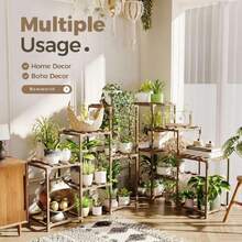 2 Sets Of Package Plant Stands Indoor Wood Plant Shelf Outdoor Tiered Plant Rack For Multiple Plants Ladder Plant Holder Plant Table For Plant Pots Boho Home Dr For Gardening Gifts,37148571 - Orange - View 5