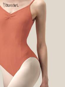 DonsGirl 一件装女士芭蕾舞紧身衣，肩带可调节，腰部修身设计，适合舞蹈和体操表演训练。