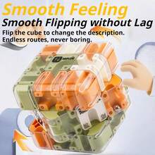 3D Rolling Ball Maze Cube, 2026 New Large Labyrinth 3D Puzzle Maze Cube, Engaging Brain Teaser Toy For Stress Relief, Improve Logical Thinking(Orange) - 橘色 - 查看 5