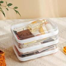 6PCS Clear Hard Shell Zipper Case,Portable Cosmetic Bag With Zipper,Kid's Toy Storage Organizer Bins,Hard Plastic Case,Clear Bags For Organizing - White + 6Pcs-medium - View 5