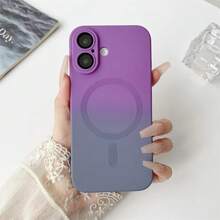 Magnetic Wireless Anti-Scratch Shockproof Camera Protection Gradient Phone Cover Case Compatible With Samsung Galaxy S26 Ultra S25 Ultra S24 Ultra A57 A37 A17 A56 A36 A26 S25 FE Galaxy Z Filp Series Compatible With IPhone Series - Purple Gray - View 11