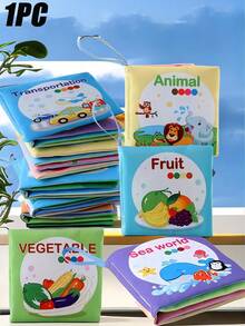 1 pieza/5 piezas Libro de tela bilingüe para niños pequeños, aprendizaje de palabras en inglés sobre animales de la vida cotidiana y educación temprana, juego interactivo entre padres e hijos, regalo educativo cognitivo temprano para bebés - Multicolor - Ver 12