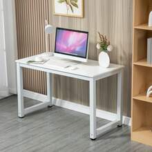 White Computer Desk - White + Medium Density Fiberboard - View 4