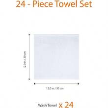 Basics Fast Drying Cotton Washcloths for Bathroom Machine Washable Soft and Highly Absorbent 12 x 12 in White 24-Pack - Blanco - Ver 6