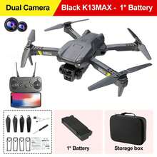 TOKQI 新款 K13 MAX 折叠无人机，配备双摄像头，遥控无人机，适合初学者，具有定高功能、480p 视频拍摄、室内/室外使用，适合成人和青少年，USB 充电，一键起飞/降落，是生日或节日的绝佳礼物（灰色）